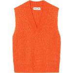 Reduzierte Orange Ärmellose Marc O'Polo V-Ausschnitt Strick-Pullunder Orangen aus Elastan für Damen Größe S 
