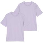 Lavendelfarbene Klassische Kurzärmelige Marc O'Polo Bio Kurzarm Unterhemden Lavendel aus Baumwolle für Damen Größe XXL 