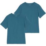 Petrolfarbene Klassische Kurzärmelige Marc O'Polo Bio Kurzarm Unterhemden aus Baumwolle für Damen Größe S 