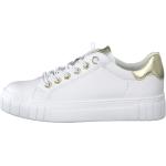 MARCO TOZZI Damen Sneaker Plateau Slip-on Slipper Stretch gold 2-23717-20, Größe:40 EU, Farbe:Weiß