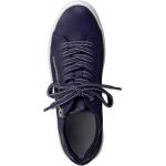 Marineblaue Streetwear Marco Tozzi Damensportschuhe Schnürung aus Kunstleder mit herausnehmbarem Fußbett Größe 38 
