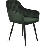 Dunkelgrüne Loungestühle aus Metall mit Armlehne 