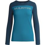 Reduzierte Blaue Langärmelige Martini Sportswear Damenfunktionsshirts aus Baumwolle Größe XL 