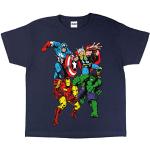 Marvel Comics Classic Characters Boys T-Shirt Navy 2-13 Jahre, Kinderkleidung, Iron Man, Spiderman, Avengers Kids Top, Kleinkind bis Teenager, Jungen Geschenkidee