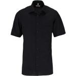 Schwarze Business Kurzärmelige Marvelis Nachhaltige Slim Fit Hemden aus Baumwolle 