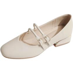 Mary Jane Schuhe für Damen, kleiner Duft, sanfte Fee, kleine Lederschuhe, eckige Zehen, dicker Absatz
