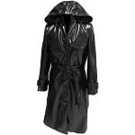 Schwarze Wasserdichte Winddichte Lange Trenchcoats aus PVC für Damen Größe XXL 