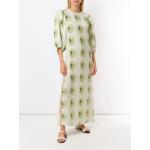 Reduzierte Grüne Print Maxi Strandkleider aus Seide für Damen 