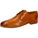 Reduzierte Braune Elegante Melvin & Hamilton Derby Schuhe Schnürung aus Leder für Herren Größe 47 mit Absatzhöhe bis 3cm 