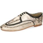 Reduzierte Goldene Klassische Melvin & Hamilton Derby Schuhe Schnürung aus Leder für Damen Größe 40 mit Absatzhöhe bis 3cm 