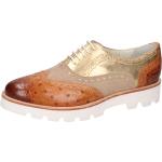 Beige Elegante Melvin & Hamilton Oxford Schuhe Schnürung aus Leder für Damen Größe 39 mit Absatzhöhe bis 3cm 