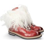 Reduzierte Rote Melvin & Hamilton Ankle Boots Schnürung aus Leder für Damen Größe 39 mit Absatzhöhe bis 3cm 