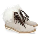 Reduzierte Weiße Melvin & Hamilton Ankle Boots Schnürung aus Leder für Damen Größe 40 mit Absatzhöhe bis 3cm 