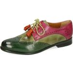 Bunte Klassische Melvin & Hamilton Derby Schuhe Schnürung aus Leder für Damen Größe 39 mit Absatzhöhe bis 3cm 