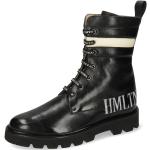 Schwarze Melvin & Hamilton Winterstiefel & Winter Boots aus Leder für Damen Größe 39 mit Absatzhöhe bis 3cm 