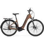 Reduzierte Braune Merida Trekking E-Bikes aus Aluminium für Damen mit Nabenschaltung 