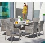 Graue Merxx Gartenmöbel-Sets & Gartenmöbel Garnituren aus Stahl für 6 Personen 