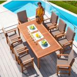Braune Merxx Nachhaltige Gartenmöbel-Sets & Gartenmöbel Garnituren aus Eukalyptus 17 Teile für 8 Personen 