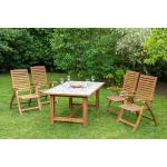 Beige Merxx Nachhaltige Gartenmöbel-Sets & Gartenmöbel Garnituren aus Akazie für 4 Personen 