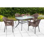Braune Merxx Ravenna Gartenmöbel-Sets & Gartenmöbel Garnituren aus Aluminium für 4 Personen 