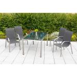 Graue Merxx Gartenmöbel-Sets & Gartenmöbel Garnituren aus Edelstahl für 4 Personen 
