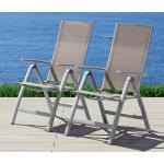 Graue Merxx Amalfi Gartenstühle aus Aluminium 2 Teile 