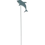 Hellblaue 19 cm Pflanzkübel & Blumenkübel 19 cm Delfin aus Metall Indoor 