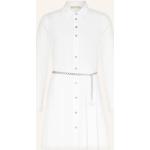 Weiße Langärmelige Michael Kors Frühlingskleider mit Gürtel aus Elastan für Damen Größe M 