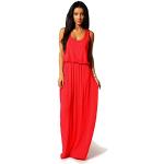 Rote Boho Ärmellose Maxi Maxikleider & lange Kleider aus Jersey für Damen Größe L 