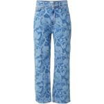 Blaue Blumen High Waist Jeans aus Denim für Damen 