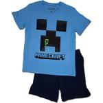 Blaue Kurzärmelige Minecraft Kindernachtwäsche für Jungen 