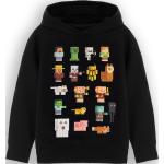 Schwarze Print Langärmelige Minecraft Kinderkapuzenpullover & Kinderkapuzensweater aus Baumwolle für Jungen 