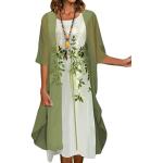 Grüne Vintage Ärmellose Wadenlange | Midi Cocktailkleider aus Spitze Handwäsche für Damen Größe M für die Brautjungfern 