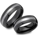 Schwarze UNIQUE Bicolor Ringe aus Wolfram für Herren 