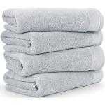Silberne Möve Handtuch Sets aus Baumwolle 4 Teile 
