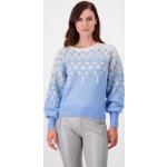 Blaue Monari Rundhals-Auschnitt Rundhals-Pullover für Damen Größe S 