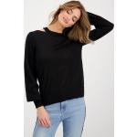Schwarze Monari Rundhals-Auschnitt Rundhals-Pullover aus Wolle für Damen Größe L 