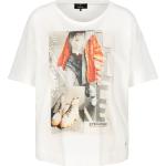 Offwhite Kurzärmelige Monari Rundhals-Auschnitt T-Shirts aus Jersey für Damen Größe S 