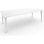 Mondo Viro Tisch aus Kunstharz 12 Plätze Lima Holzoptik für Garten 313 x 98 cm 74 h (weiß)