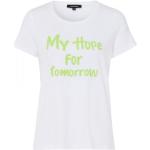 More & More T-Shirt Damen Shirt with Wording Print Größe 46, Farbe: 0621 early green