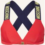 Reduzierte Dunkelblaue MOSCHINO Bikini Tops aus Elastan für Damen Größe S 