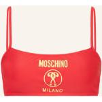 Reduzierte Rote MOSCHINO Bikini Tops aus Elastan für Damen Größe M 