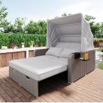 Khakifarbene Garten Lounge Sofas Deutschland aus Polyrattan für 2 Personen 