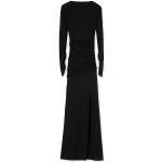 Reduzierte Schwarze Langärmelige MSGM Maxi Cut Out Dresses mit Schleifen aus Viskose für Damen Größe XS 
