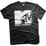 MTV Offizielles Lizenzprodukt Cracked Logo Herren T-Shirt Groß & Hoch Herren T-Shirt (Schwarz), 4XL
