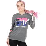MTV T-Shirt für Frauen Musik Fernsehen Palm Tree Logo Geschenk Ladies Grey Top Large