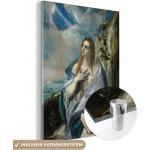 MuchoWow® Glasbilder - Bilder auf Wandbild - Foto auf Glas Die reuige Maria Magdalena - Gemälde von El Greco 30x40 cm Wanddekoration aus Glas - Acrylglasbild - Acrylbilder - Wohnzimmer - Fotos