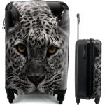 Schwarze Animal-Print Rollenkoffer Leoparden für Handgepäck 