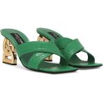 Grüne Dolce & Gabbana Blockabsatz Damenclogs aus Kalbsleder Größe 39,5 