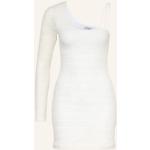 Reduzierte Weiße Langärmelige Partykleider aus Elastan für Damen Größe XS 